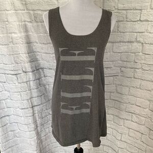 Elle women OS 100% cotton tank top dress/swim cover grey